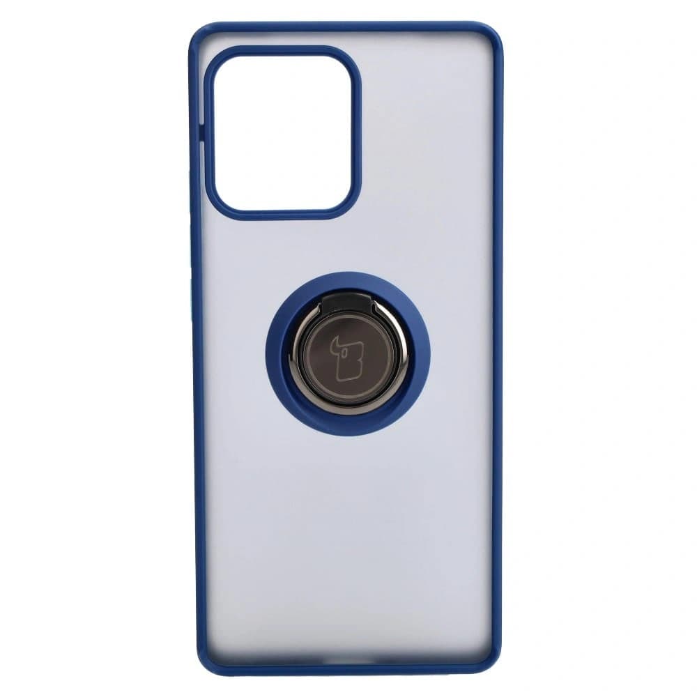 Bizon Case Hybrid Ring Motorola Edge 40 Pro smoky with a navy blue frame - 2