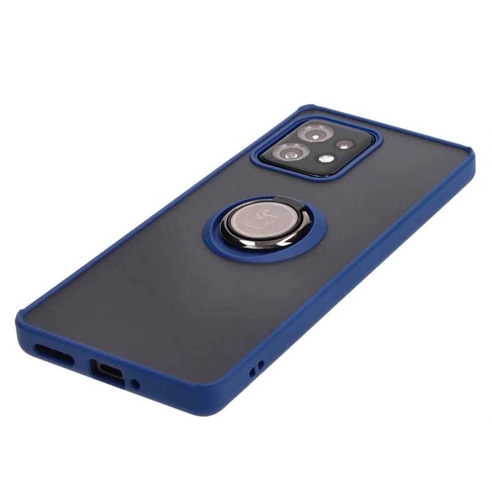 Bizon Case Hybrid Ring Motorola Edge 40 Pro smoky with a navy blue frame - 3
