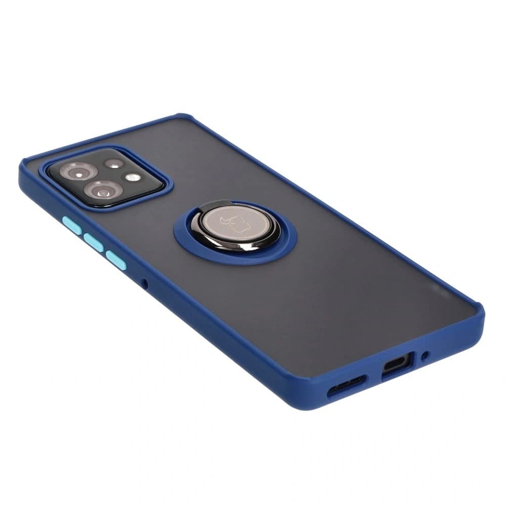 Bizon Case Hybrid Ring Motorola Edge 40 Pro smoky with a navy blue frame - 4