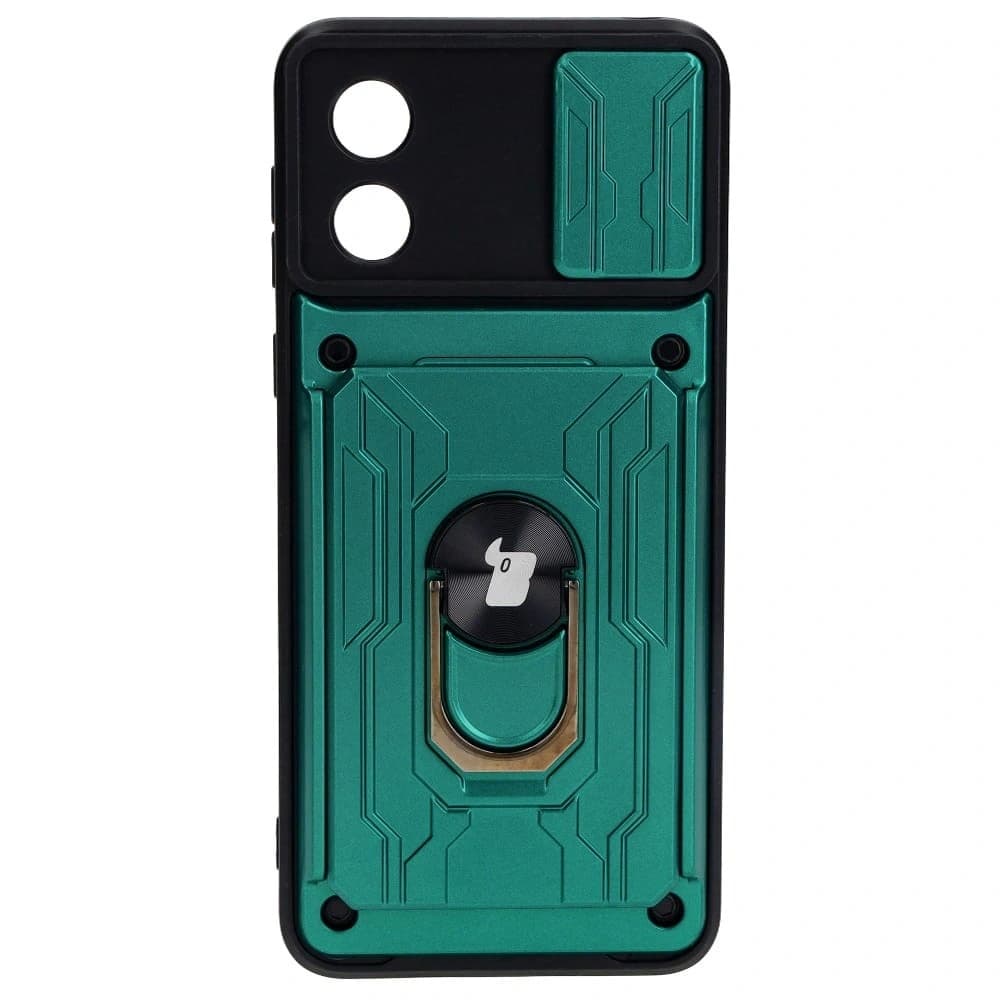 Bizon Case Camshield Kartensteckplatz Ring Motorola Moto E13 5G grün - 1