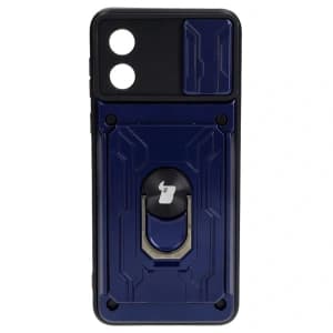 Bizon Case Camshield Kartensteckplatz Ring Motorola Moto E13 5G navy blau