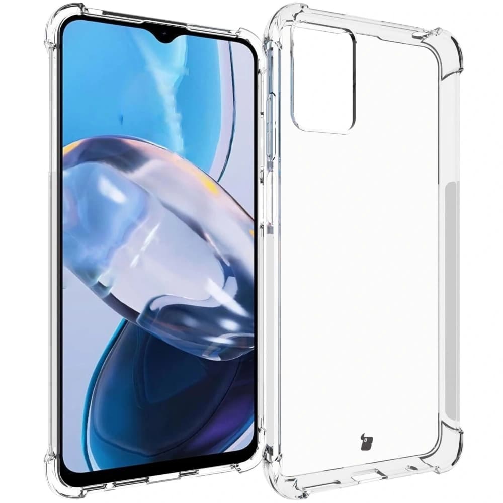 Bizon Case Clear Pack Hülle + 2x Bildschirmfolie Motorola Moto E22 / E22i klar - 3