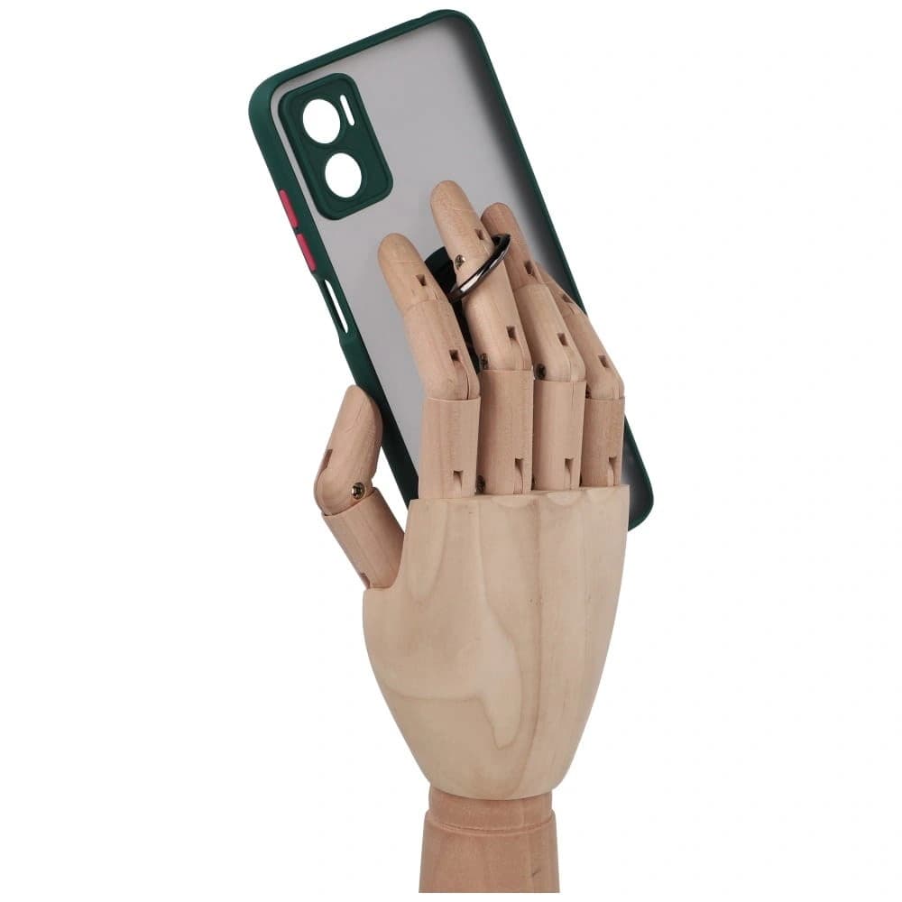 Bizon Case Hybrid Ring Motorola Moto E22 / E22i rauchig mit einem dunkelgrünen Rahmen - 8