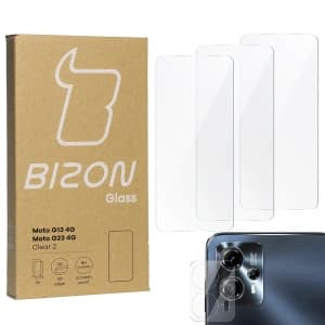 BIZON Clear 2 3x screen glass + camera glass Moto G13/G23 4G
