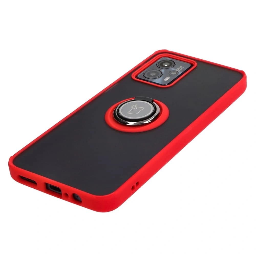 Bizon Case Hybrid Ring Motorola Moto G13 / G23 / G53 5G smoky with a red frame - 3