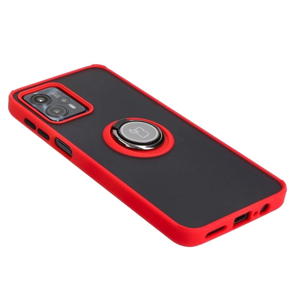 Bizon Case Hybrid Ring Motorola Moto G13 / G23 / G53 5G smoky with a red frame - 4
