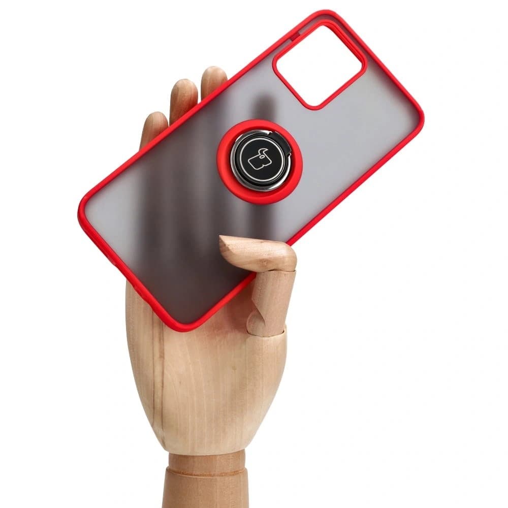 Bizon Case Hybrid Ring Motorola Moto G13 / G23 / G53 5G smoky with a red frame - 6