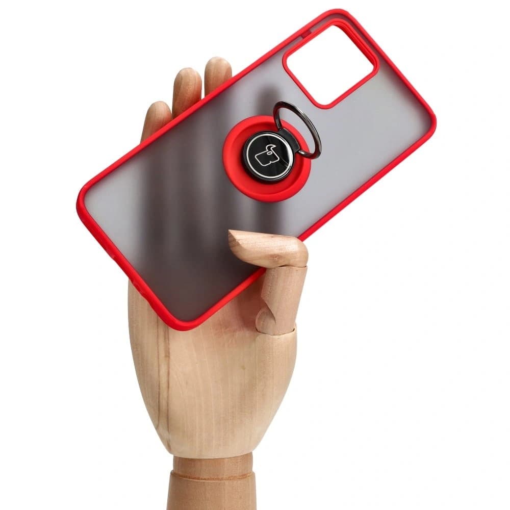 Bizon Case Hybrid Ring Motorola Moto G13 / G23 / G53 5G smoky with a red frame - 7