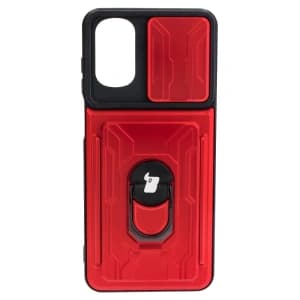 Bizon Case Camshield Kartensteckplatz Ring Moto G22 rot