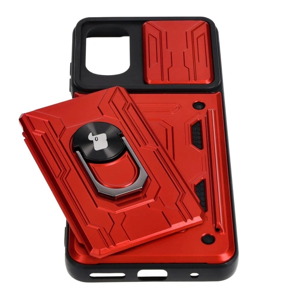 Bizon Case Camshield Kartensteckplatz Ring Moto G22 rot - 3