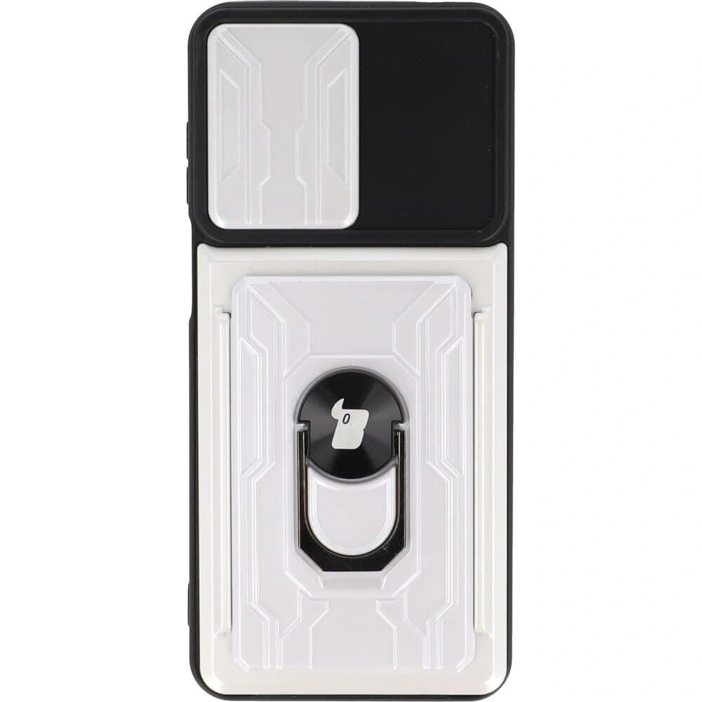 Bizon Case Camshield Card Slot Ring Moto G22 white - 1