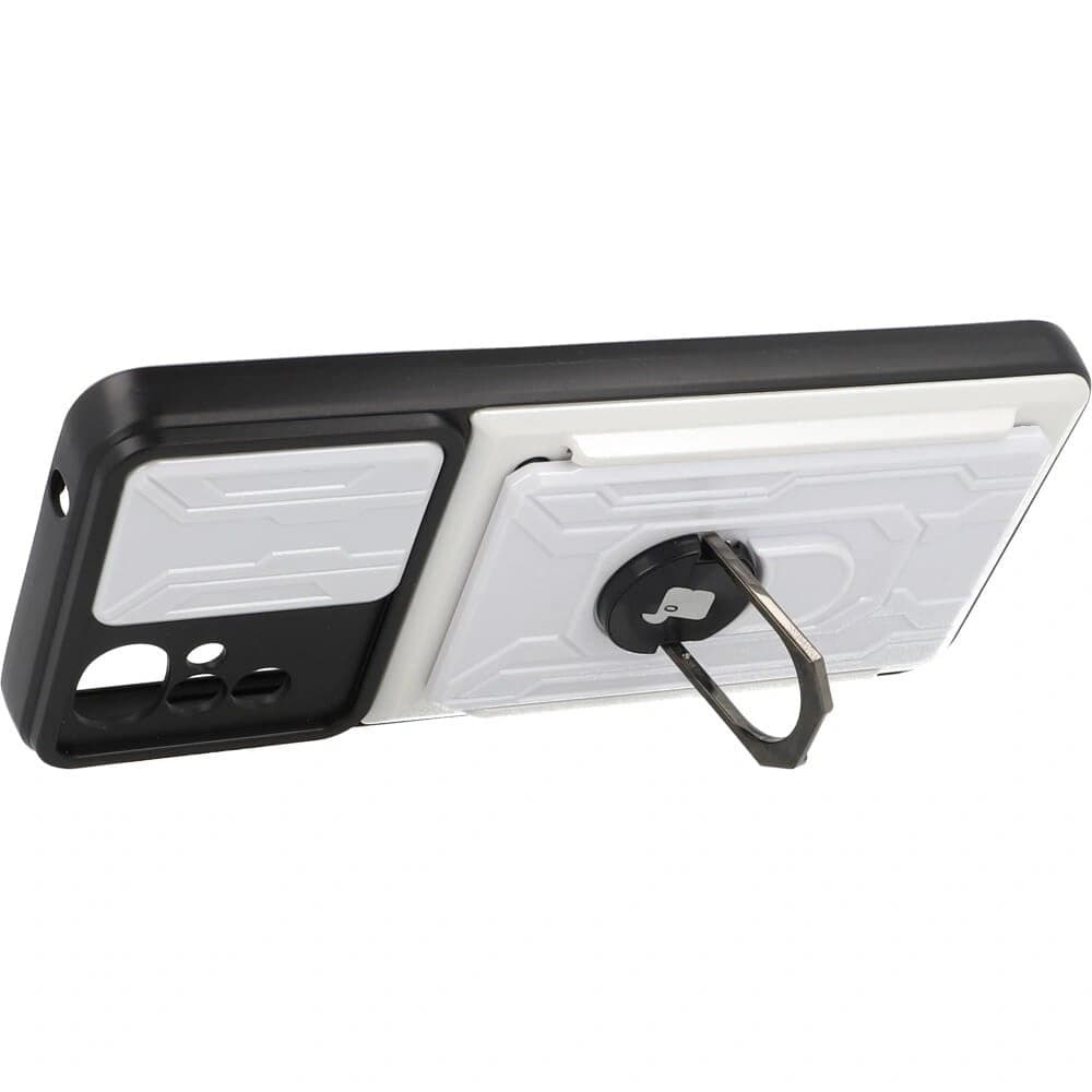 Bizon Case Camshield Card Slot Ring Moto G22 white - 4