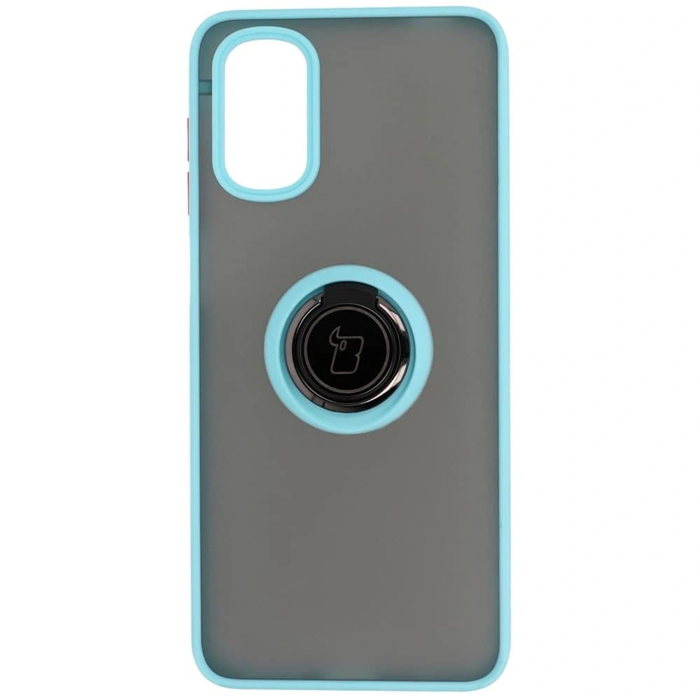 Bizon Case Hybrid Ring Motorola Moto G22 / E32 / E32s rauchig mit einem hellblauen Rahmen - 2