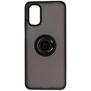 Bizon Case Hybrid Ring Motorola Moto G22 / E32 / E32s rauchig mit einem schwarzen Rahmen