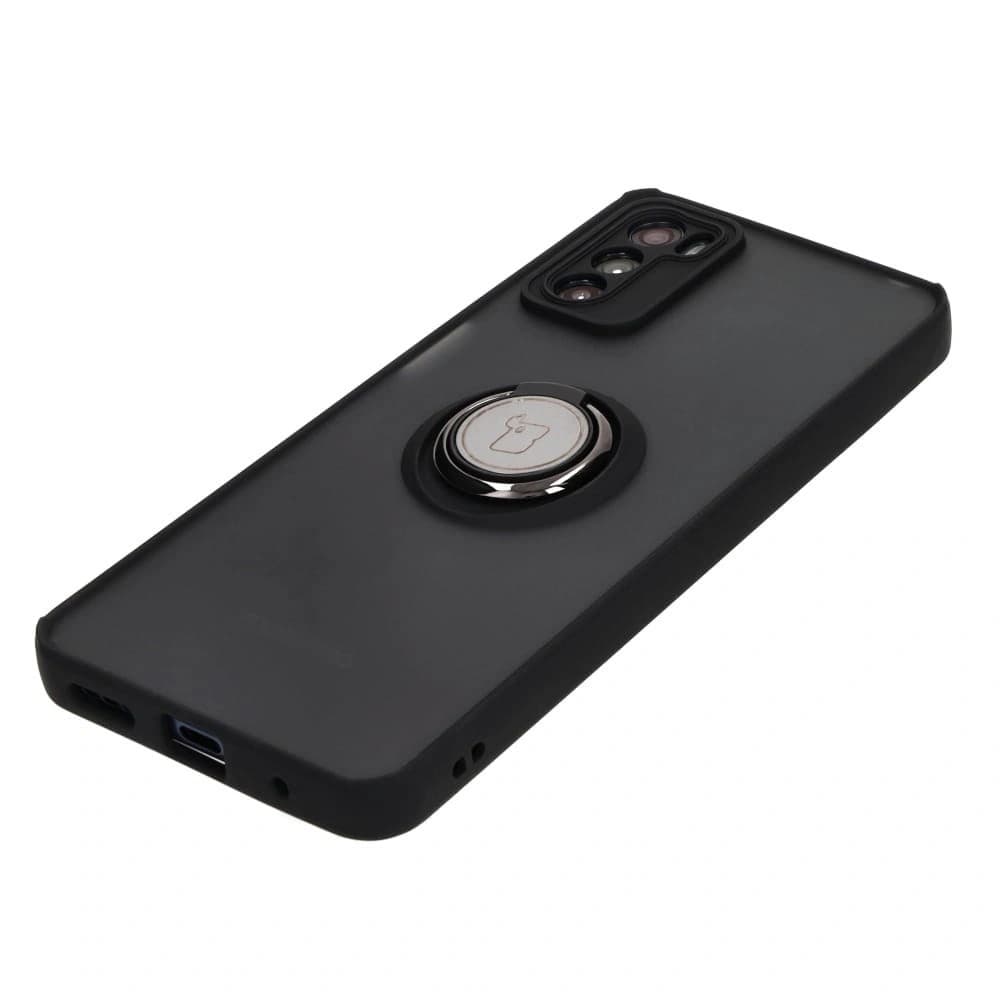 Bizon Case Hybrid Ring Motorola Moto G42 rauchig mit einem schwarzen Rahmen - 5