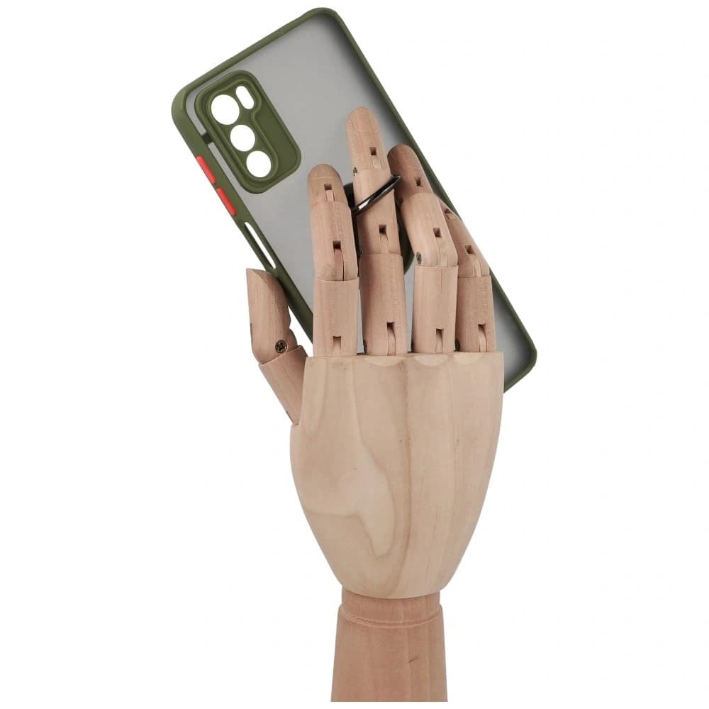 Bizon Case Hybrid Ring Motorola Moto G42 rauchig mit einem grünen Rahmen - 8