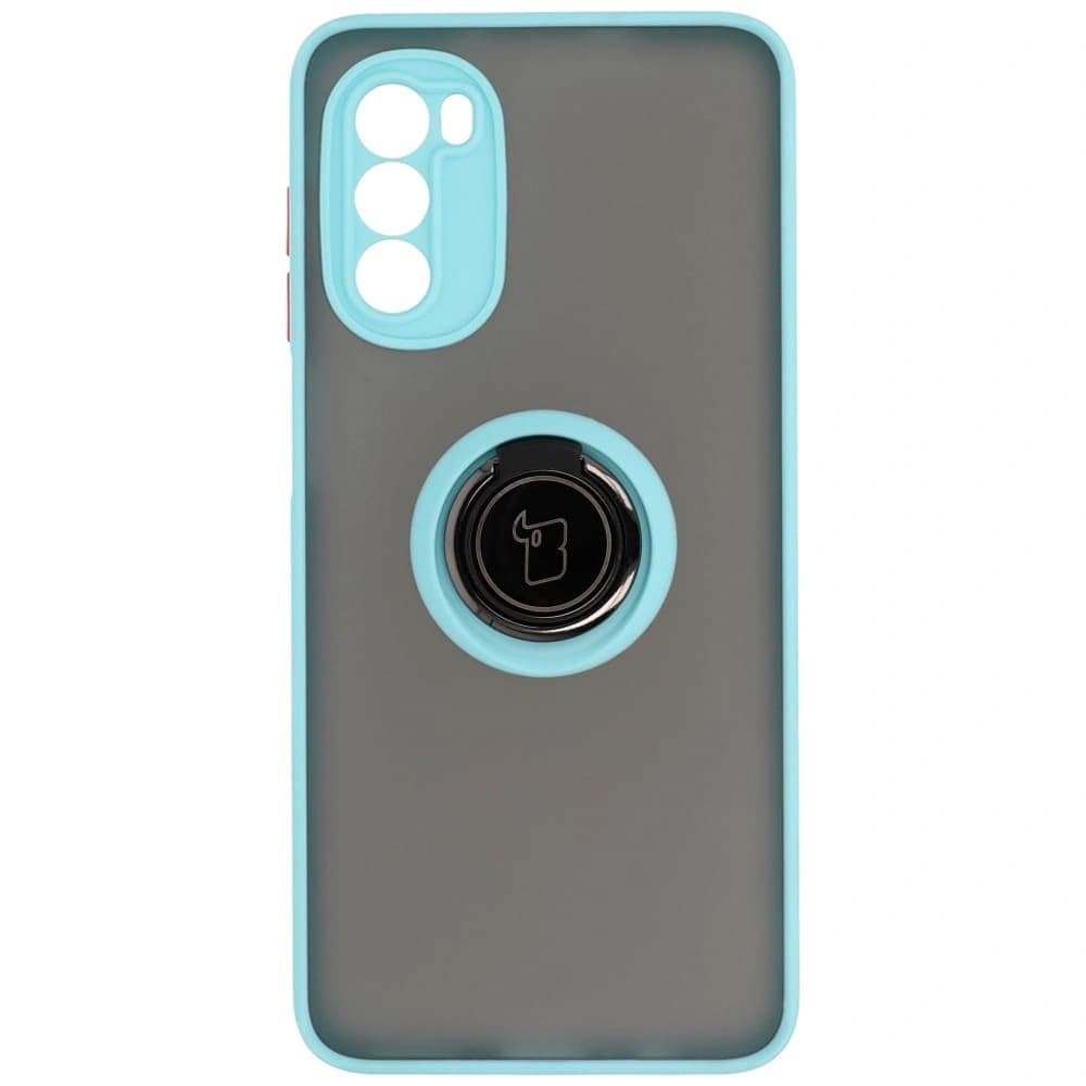 Bizon Case Hybrid Ring Motorola Moto G52 / G82 smoky with a light blue frame - 2