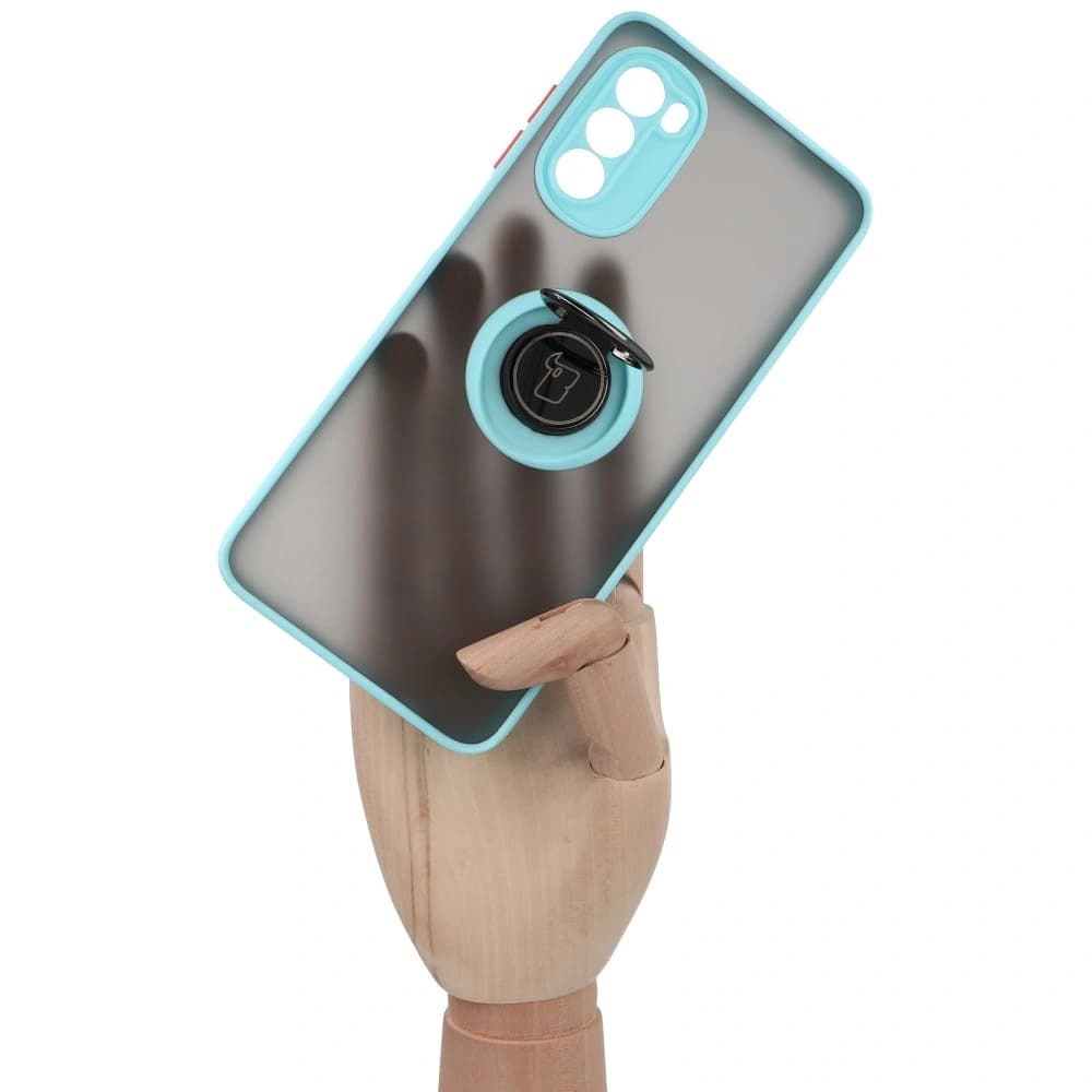 Bizon Case Hybrid Ring Motorola Moto G52 / G82 smoky with a light blue frame - 7