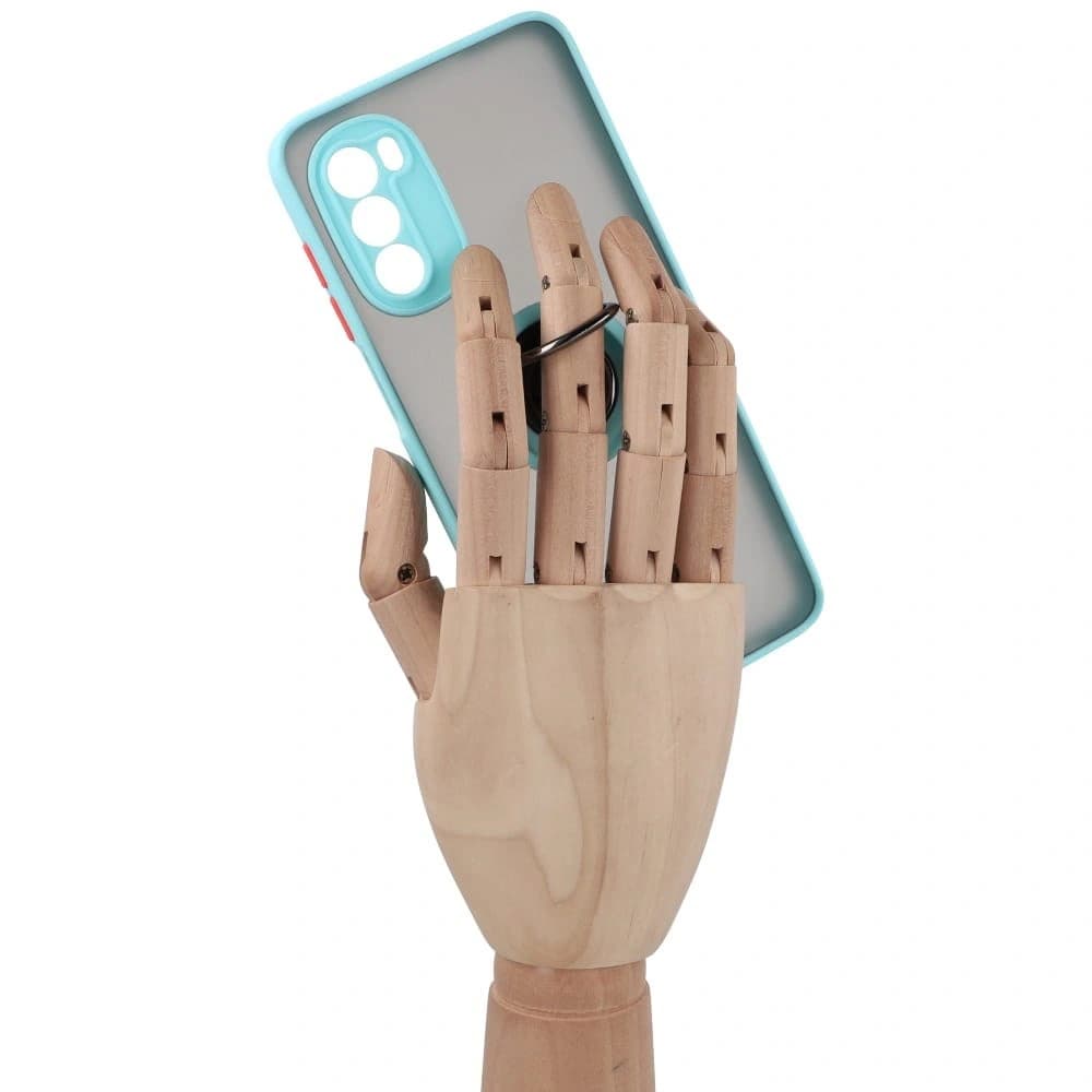 Bizon Case Hybrid Ring Motorola Moto G52 / G82 smoky with a light blue frame - 8