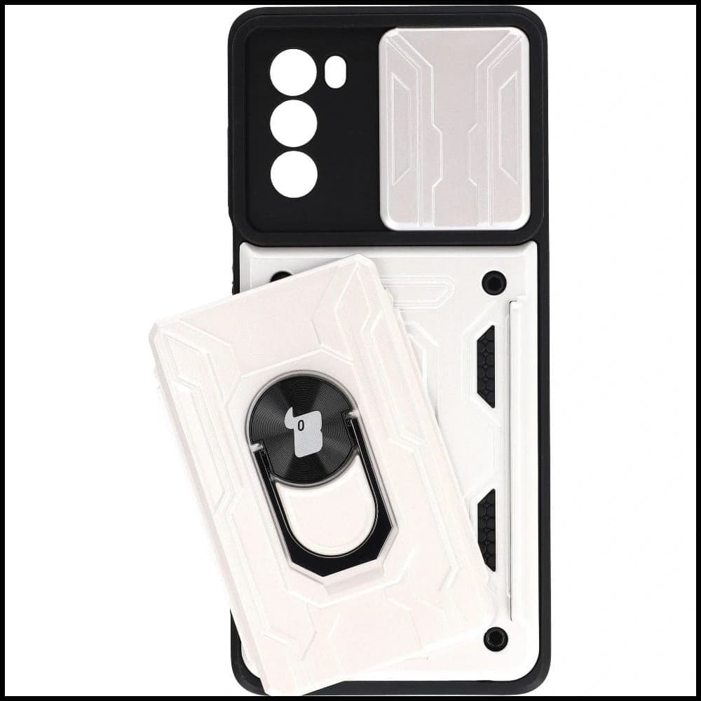 Bizon Case Camshield Card Slot Ring Moto G62 5G white - 4