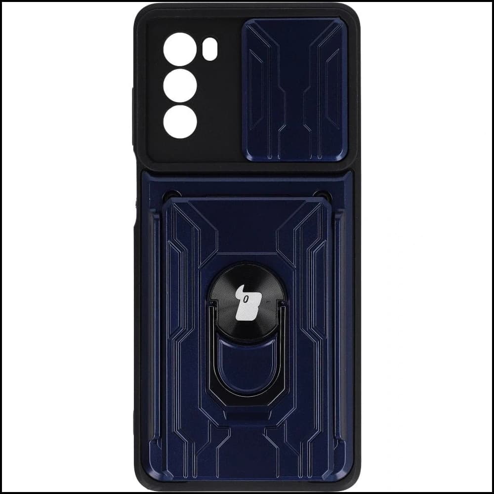 Bizon Case Camshield Kartensteckplatz Ring Moto G62 5G navy blau - 1