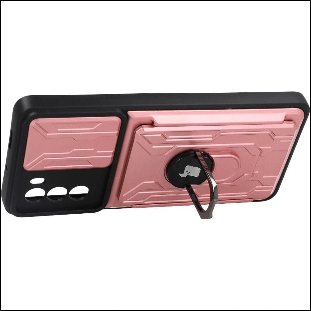 Bizon Case Camshield Kartensteckplatz Ring Moto G62 5G hellrosa - 3