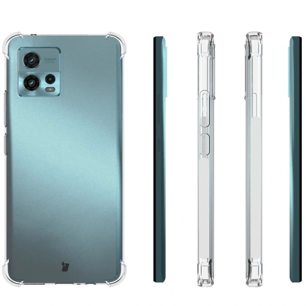 Bizon Case Clear Pack Hülle + 2x Bildschirmfolie Motorola Moto G72 klar - 4