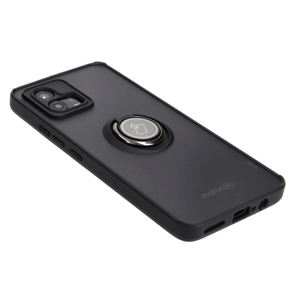 Bizon Case Hybrid Ring Motorola Moto G72 smoky with a black frame - 4