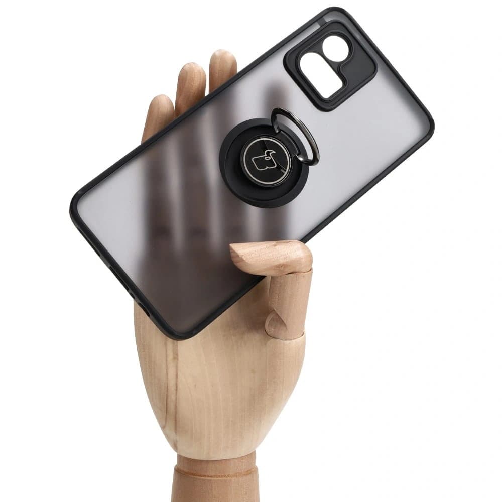 Bizon Case Hybrid Ring Motorola Moto G72 smoky with a black frame - 7