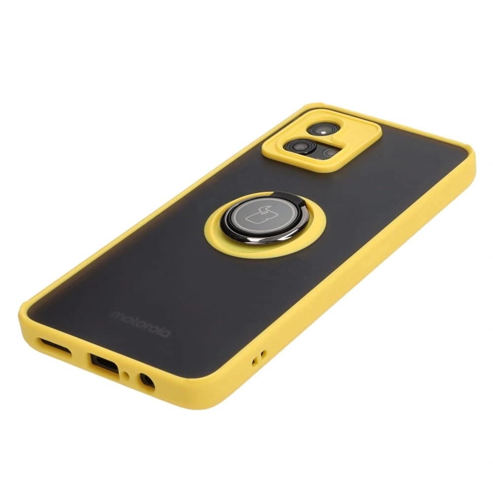 Bizon Case Hybrid Ring Motorola Moto G72 rauchig mit einem gelben Rahmen - 3