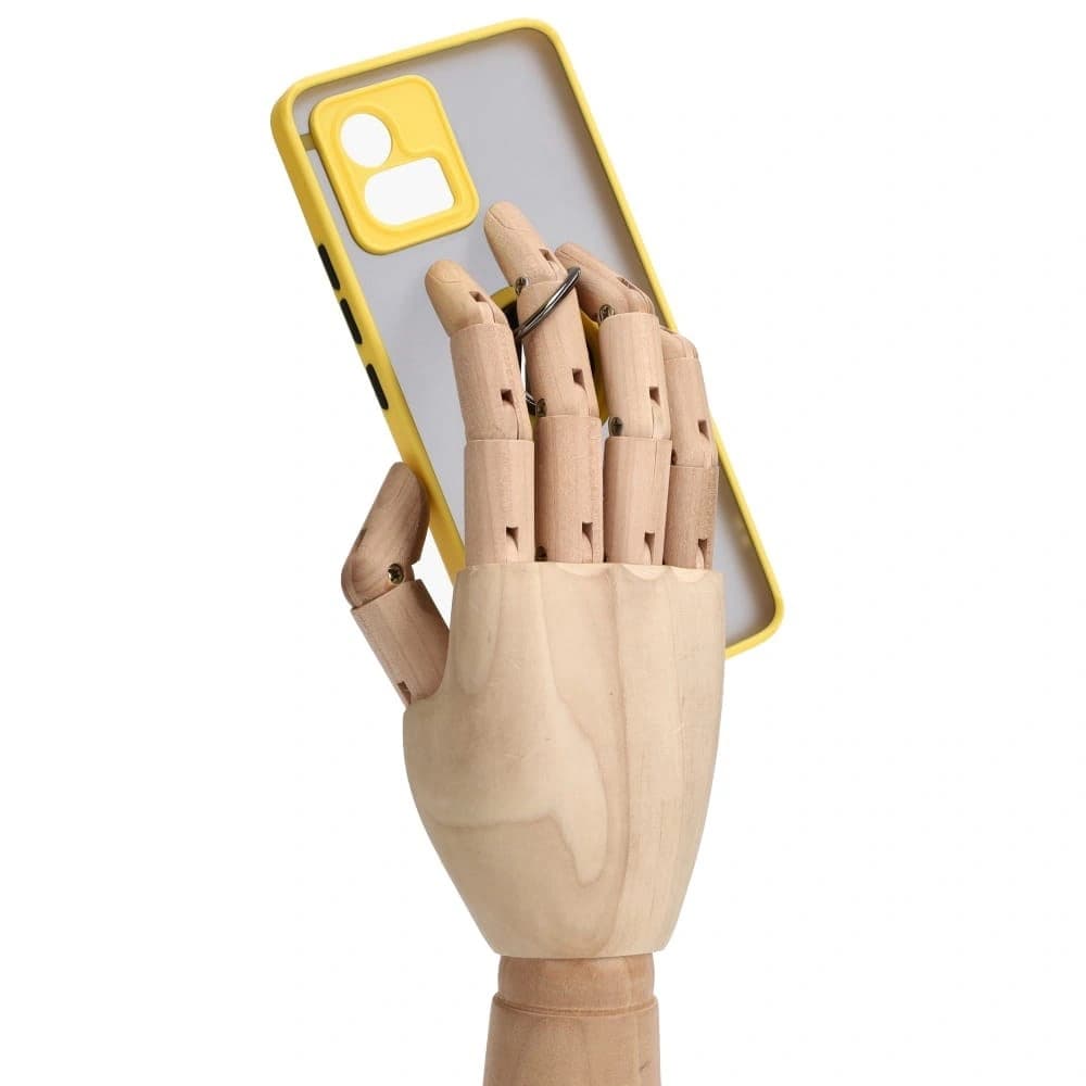 Bizon Case Hybrid Ring Motorola Moto G72 rauchig mit einem gelben Rahmen - 8