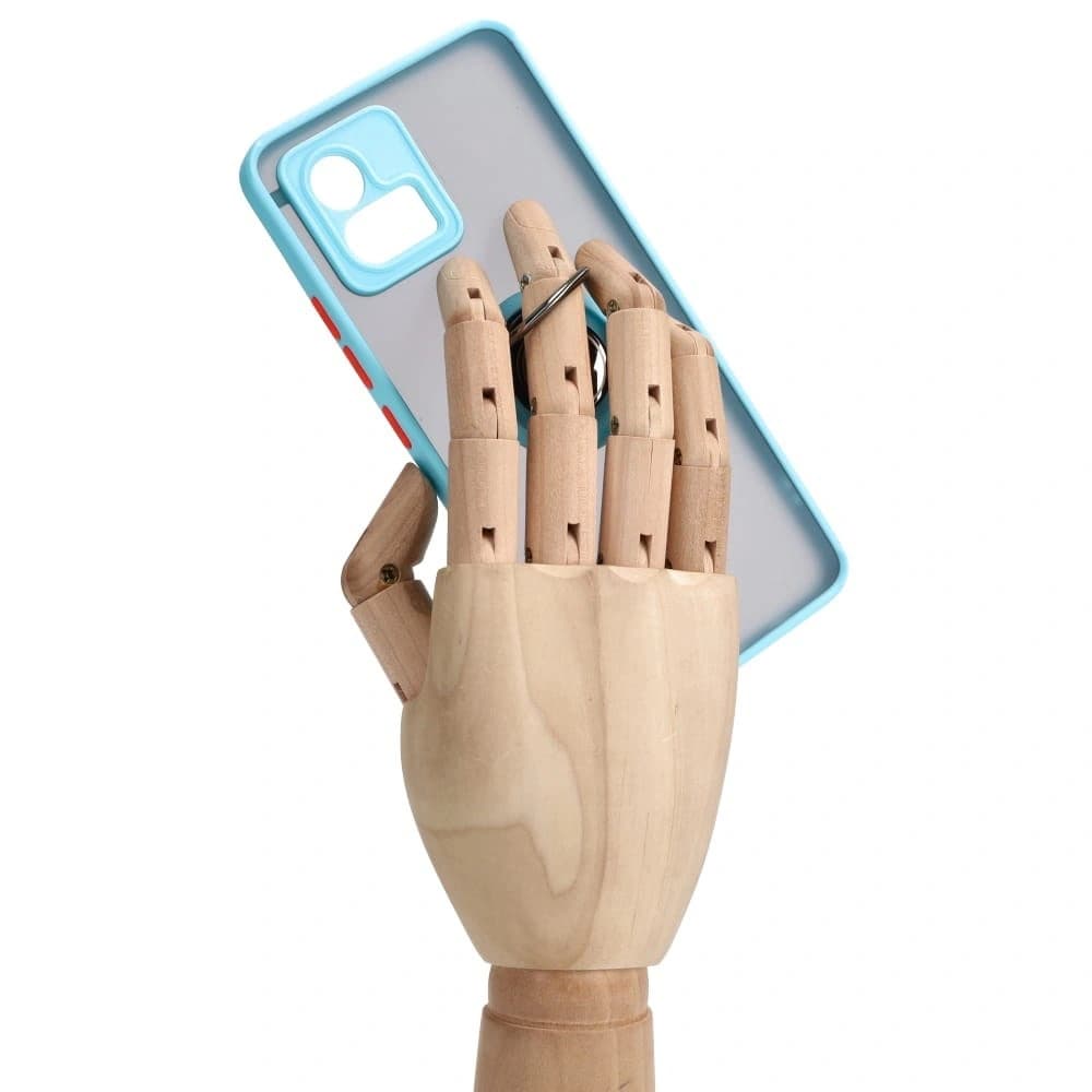 Bizon Case Hybrid Ring Motorola Moto G72 rauchig mit einem hellblauen Rahmen - 8