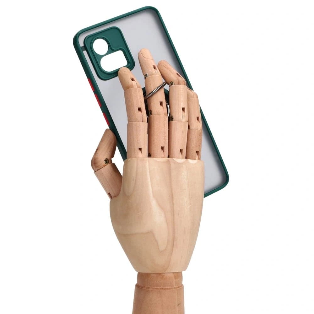 Bizon Case Hybrid Ring Motorola Moto G72 rauchig mit einem dunkelgrünen Rahmen - 8