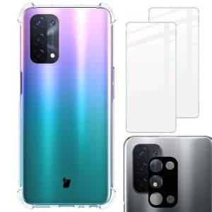 Bizon Case Clear Pack case + 2x screen glass + lens glass Oppo A74 5G / A54 5G clear