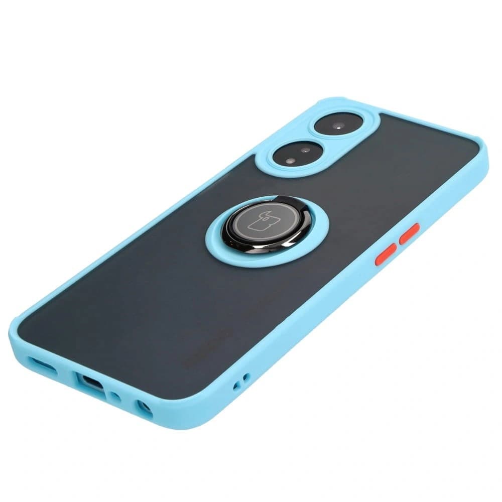 Bizon Case Hybrid Ring Oppo A78 5G smoky with a light blue frame - 3