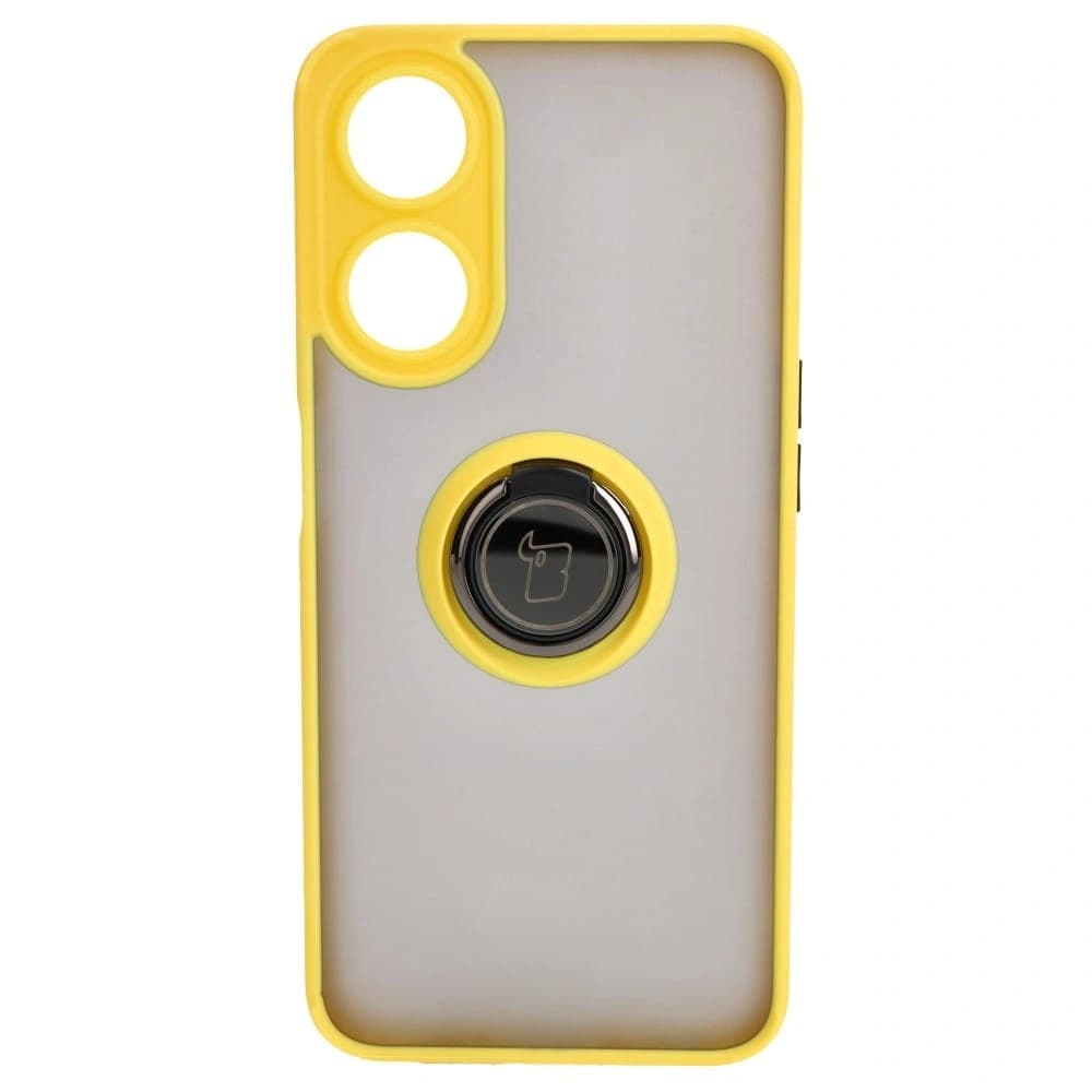 Bizon Case Hybrid Ring Oppo A78 5G smoky with a yellow frame - 2