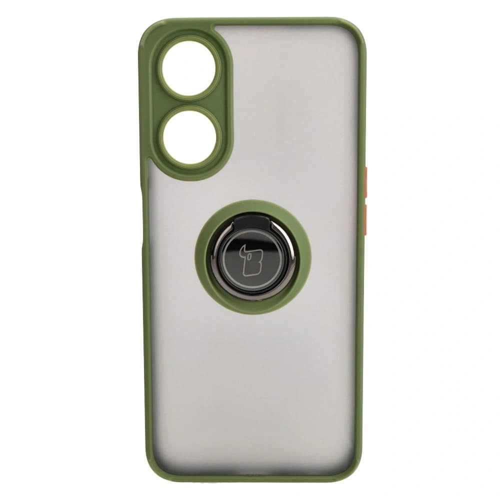 Bizon Case Hybrid Ring Oppo A78 5G smoky with a green frame - 2