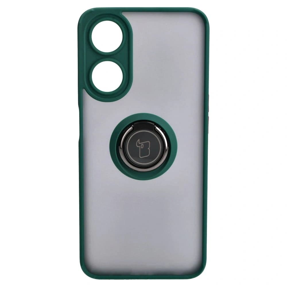 Bizon Case Hybrid Ring Oppo A78 5G rauchig mit einem dunkelgrünen Rahmen - 2