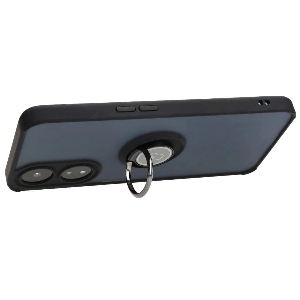 Bizon Case Hybrid Ring Oppo A78 5G rauchig mit einem schwarzen Rahmen - 5