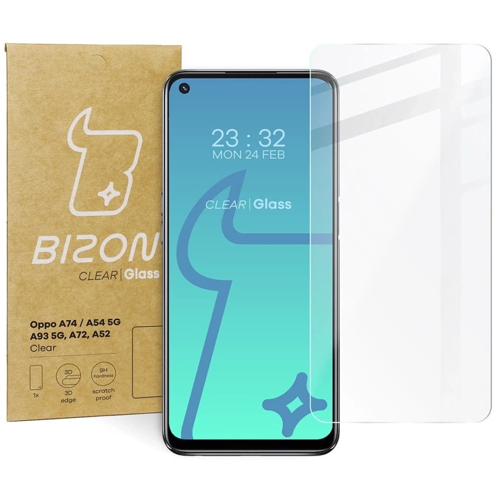 Bizon Glas Klar für Oppo A52 / A72 / A54 5G / A74 5G / A93 5G - 1