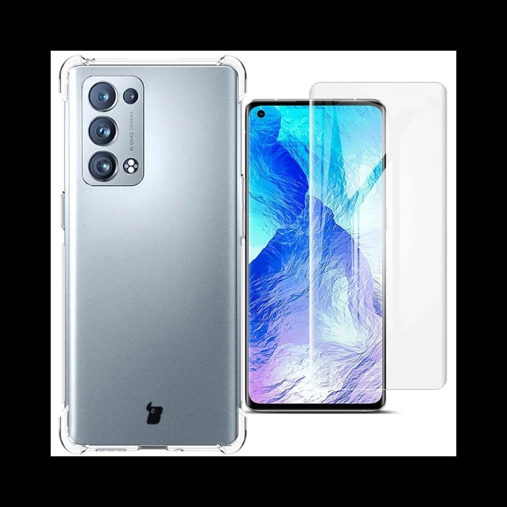 Bizon Case Clear Pack Hülle + 2x Displayschutzfolie für Oppo Reno 6 Pro 5G klar - 1