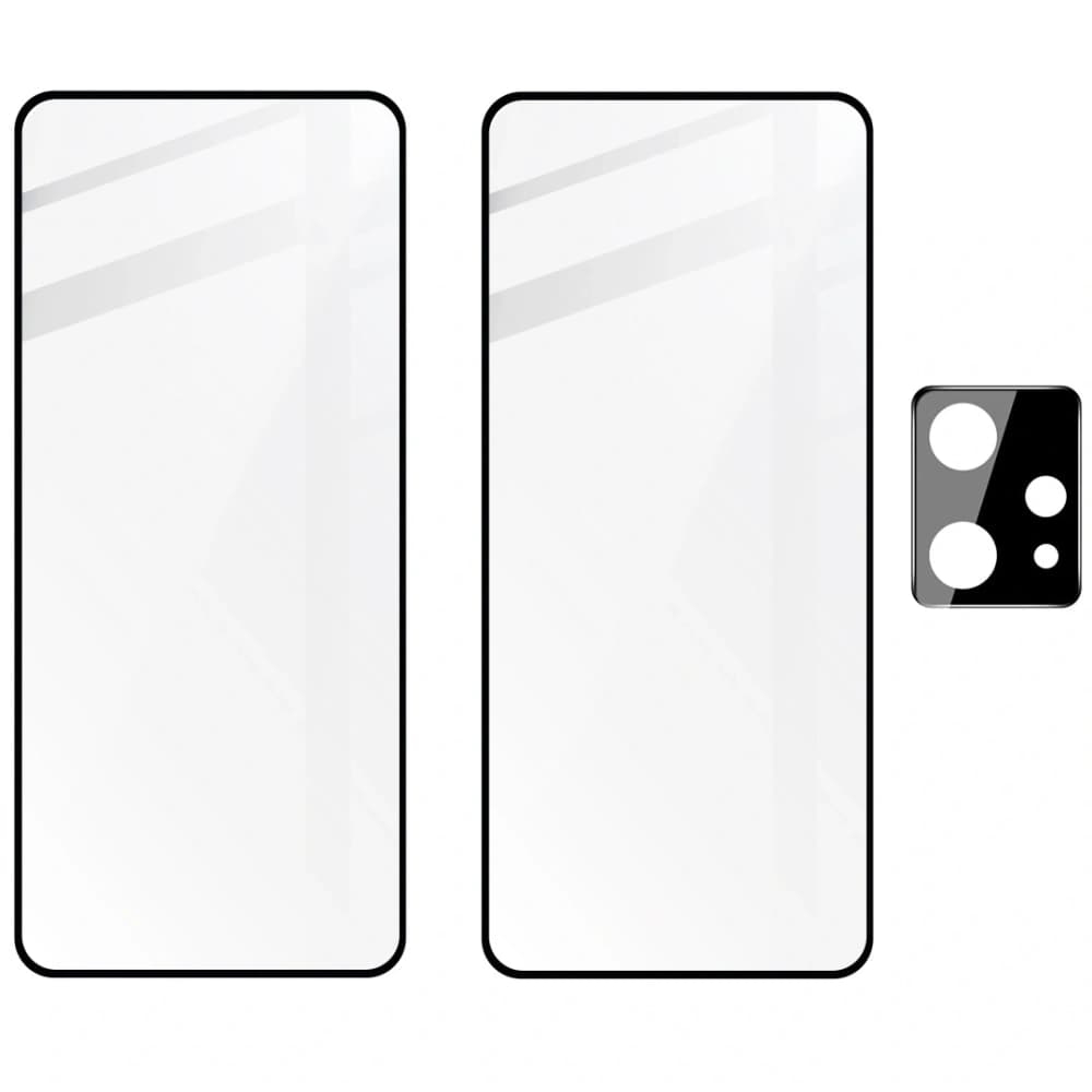 Bizon Glass Edge gehärtetes Glas - [2 PACK] + Linsenschutz für Realme 9 4G / Realme 9 Pro+ schwarz - 5