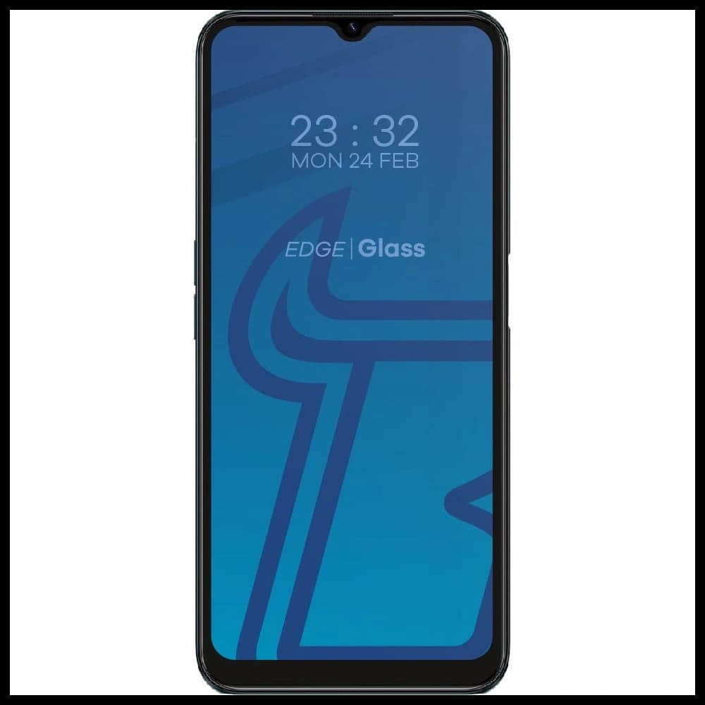 Bizon Glass Edge gehärtetes Glas - [2 PACK] + Linsenschutz Realme C31 schwarz - 2