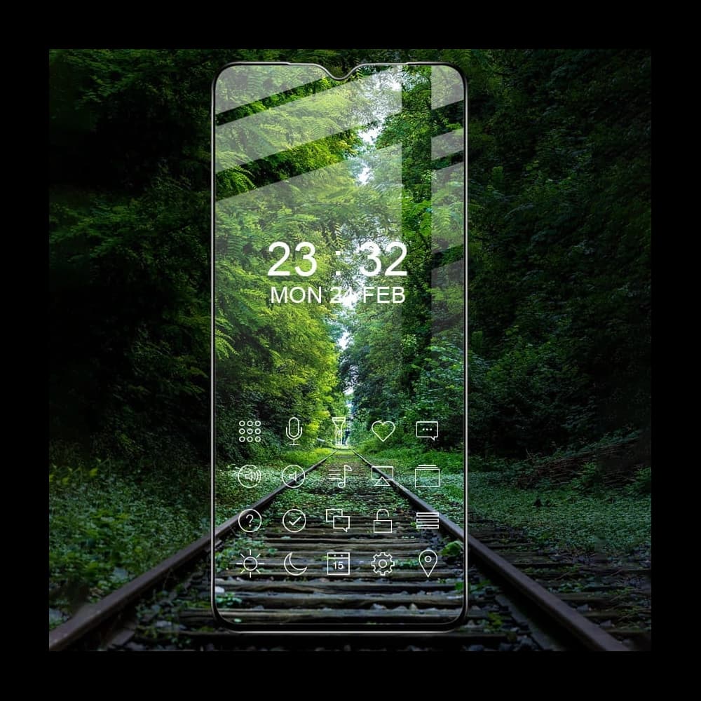 Bizon Glass Edge gehärtetes Glas - [2 PACK] + Linsenschutz Realme C31 schwarz - 6