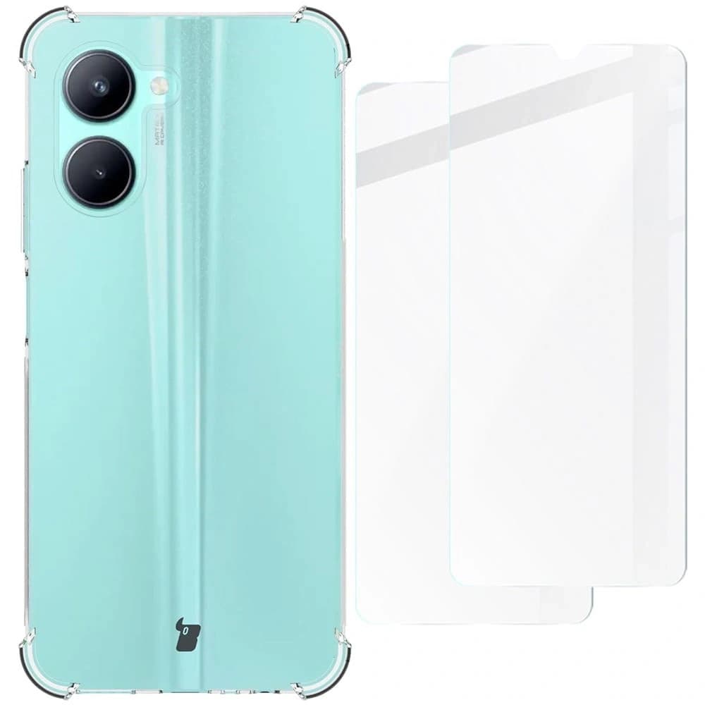 Bizon Case Clear Pack Hülle + 2x Bildschirmglas für Realme C33 klar - 2