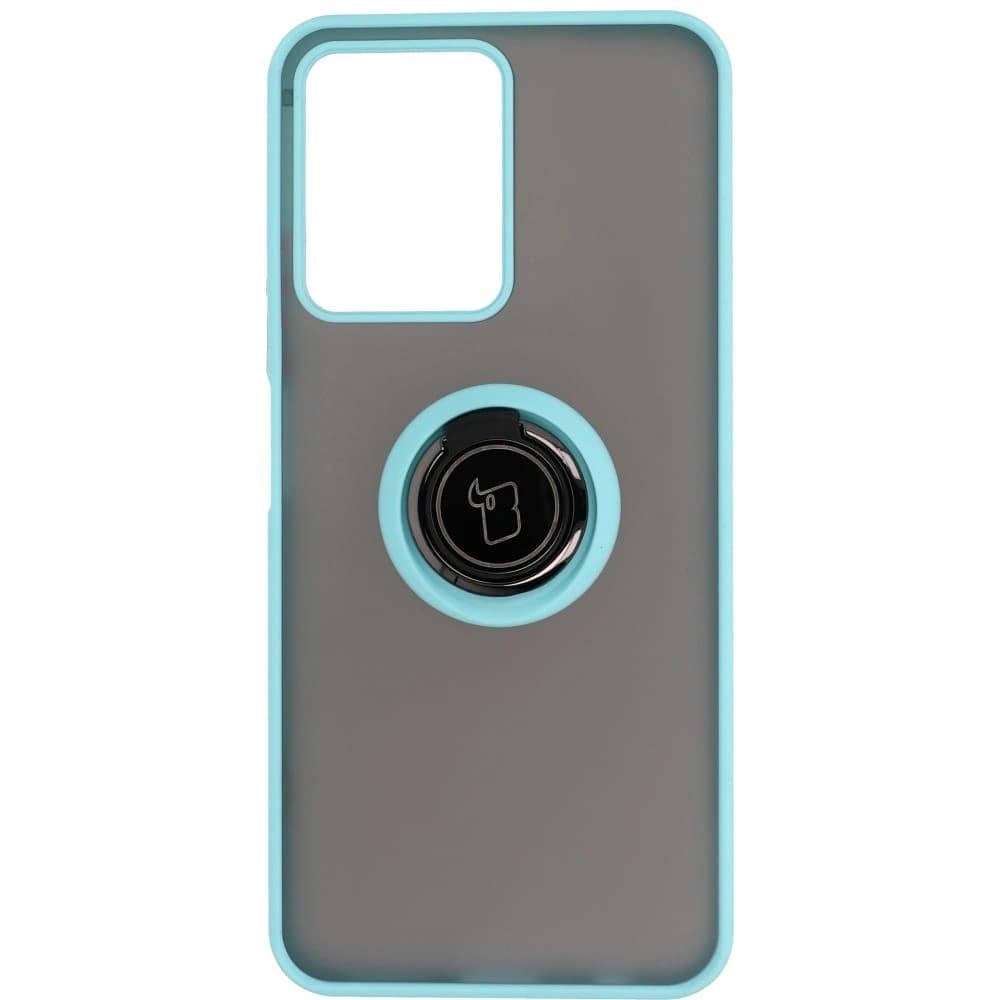 Bizon Case Hybrid Ring Realme C33 / C30 / Narzo 50i Prime rauchig mit einem hellblauen Rahmen - 3