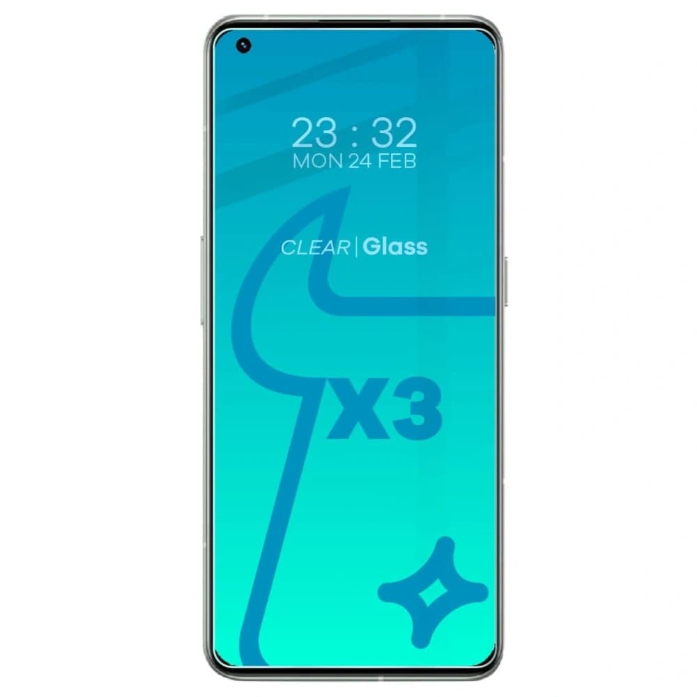 Bizon Glas Klar gehärtetes Glas - 3 Stück. + Linsenglas Realme GT 2 Pro - 3