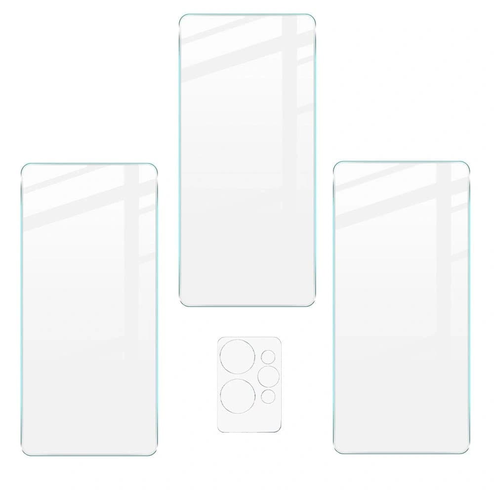 Bizon Glas Klar gehärtetes Glas - 3 Stück. + Linsenglas Realme GT 2 Pro - 5