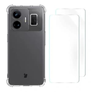 Bizon Case Clear Pack case + 2x screen film Realme GT3 clear