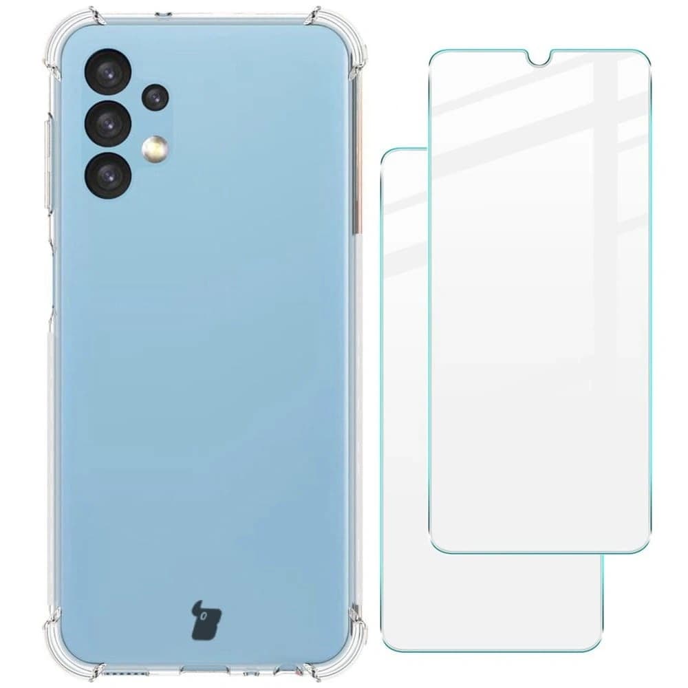 Bizon Case Clear Pack case + 2x screen glass Samsung Galaxy A13 4G clear - 1